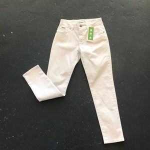 White Beija Flor Jeans; Slimming Ankle